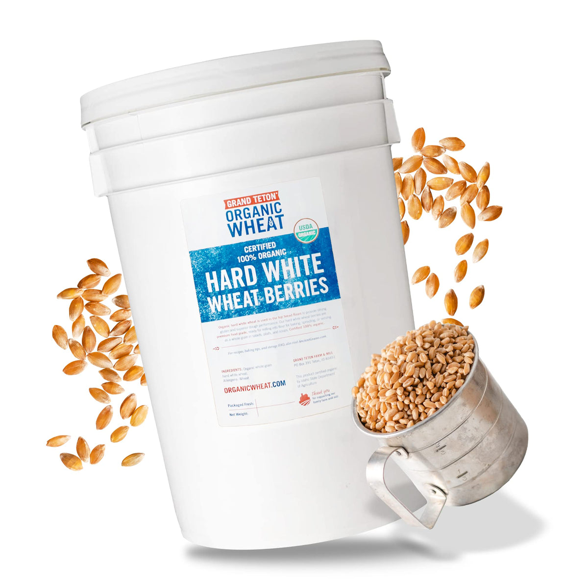 100% Organic Hard White Wheat Berries 43 lbs J846449