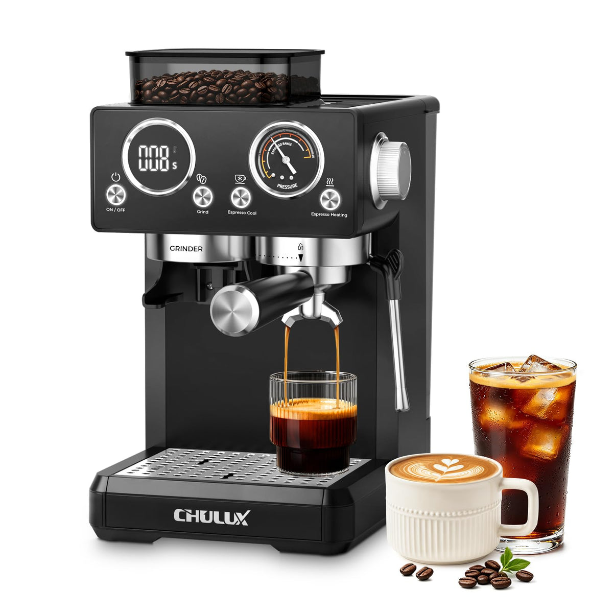 20Bar Espresso Machine with Conical Burr Grinder P694091