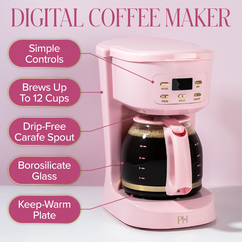 12-Cup Programmable Drip Coffee Maker with Glass Carafe V3240