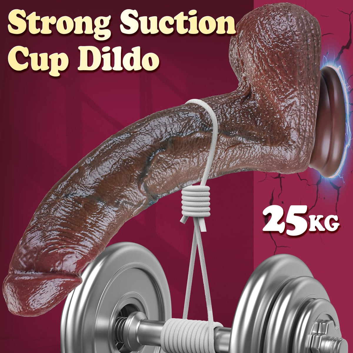 13.5 Inch Black Silicone Dildo with Suction Cup S532