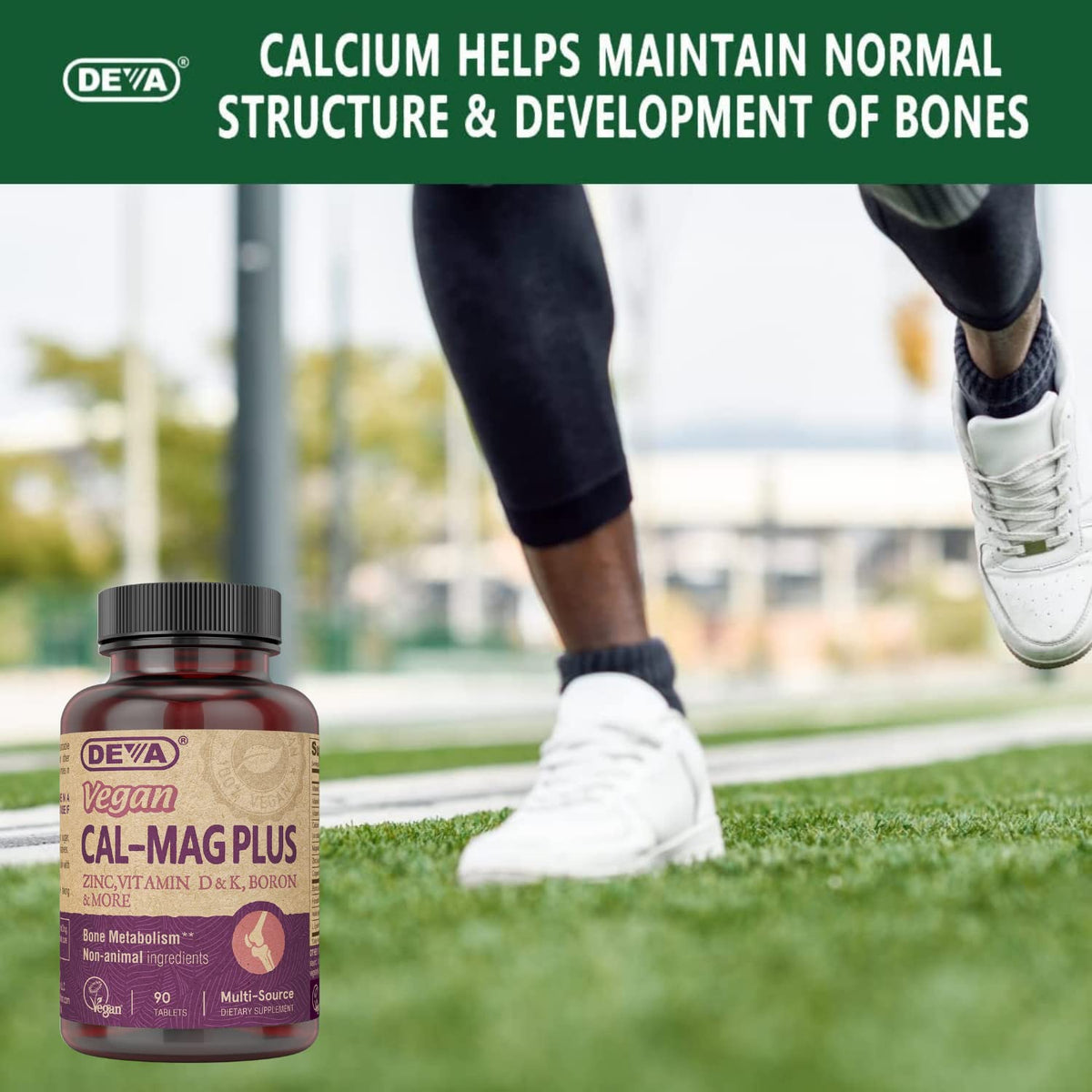 Vegan Calcium Magnesium Supplement with Zinc 90 Tablets X84182