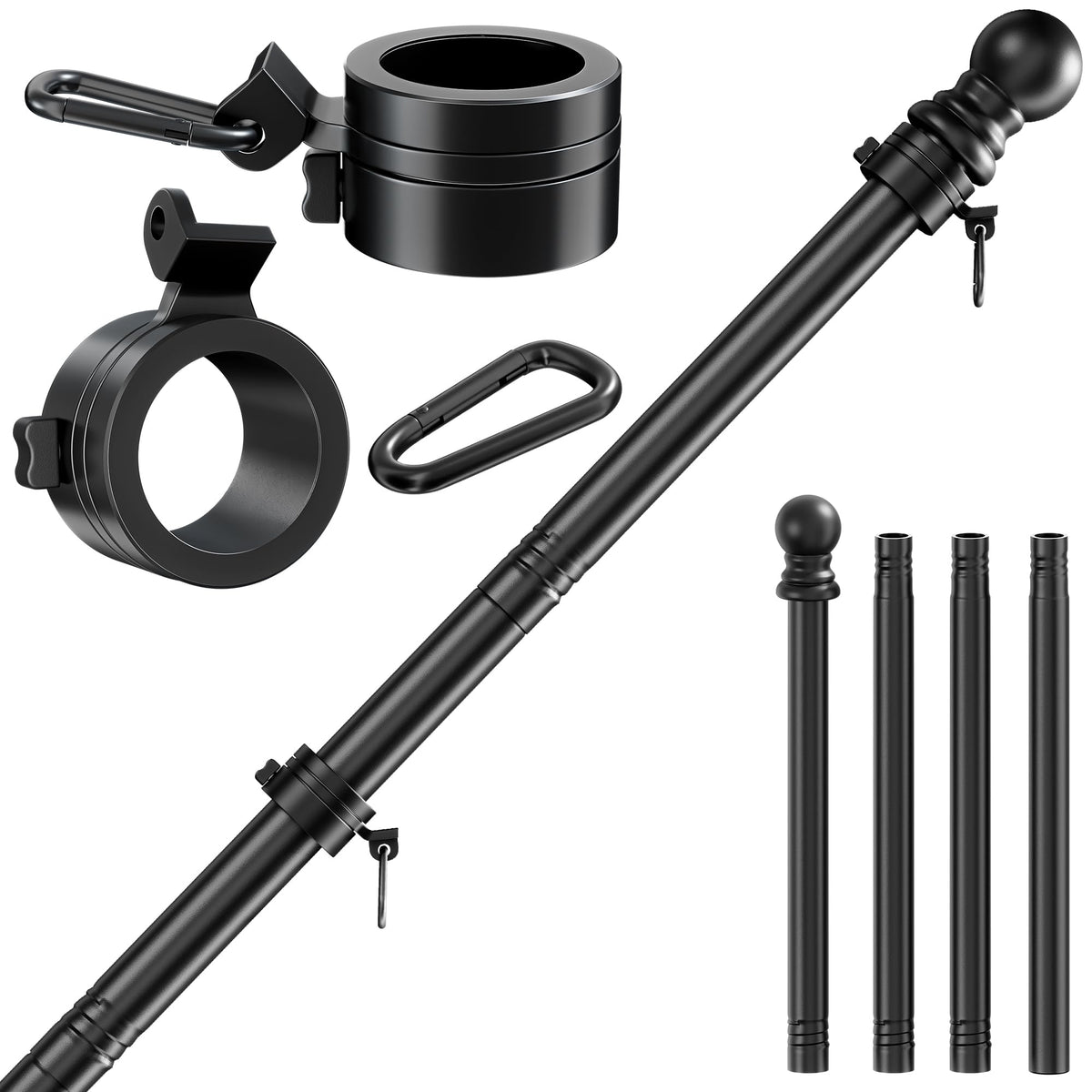 Black 5FT Aluminum Flag Pole J126