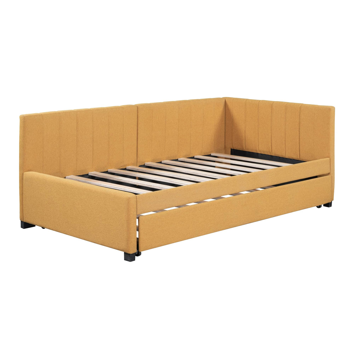 Twin Size Linen Upholstered Daybed with Trundle W5765