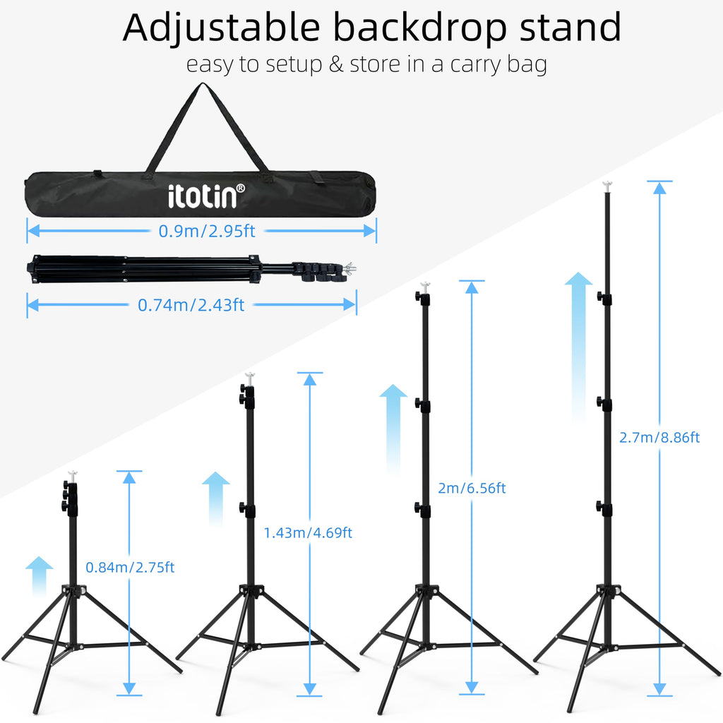 Adjustable Photo Backdrop Stand 9ft x 10ft with Carry Bag X490513