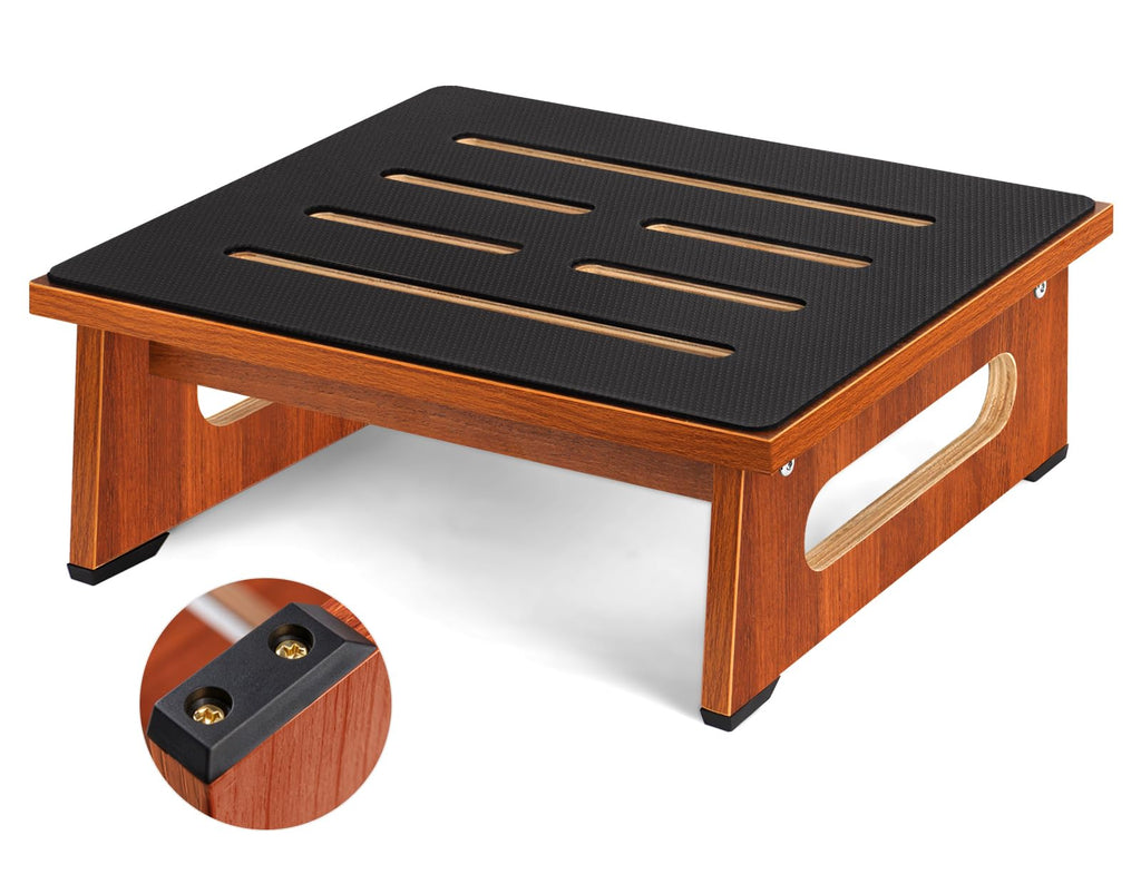 Brown Bed Step Stool with Handles F946