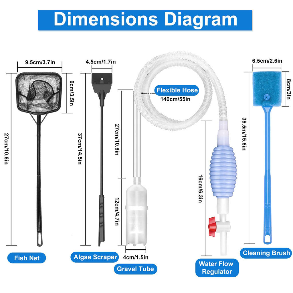 Fish Tank Cleaning Kit Set of 4 Pieces U693