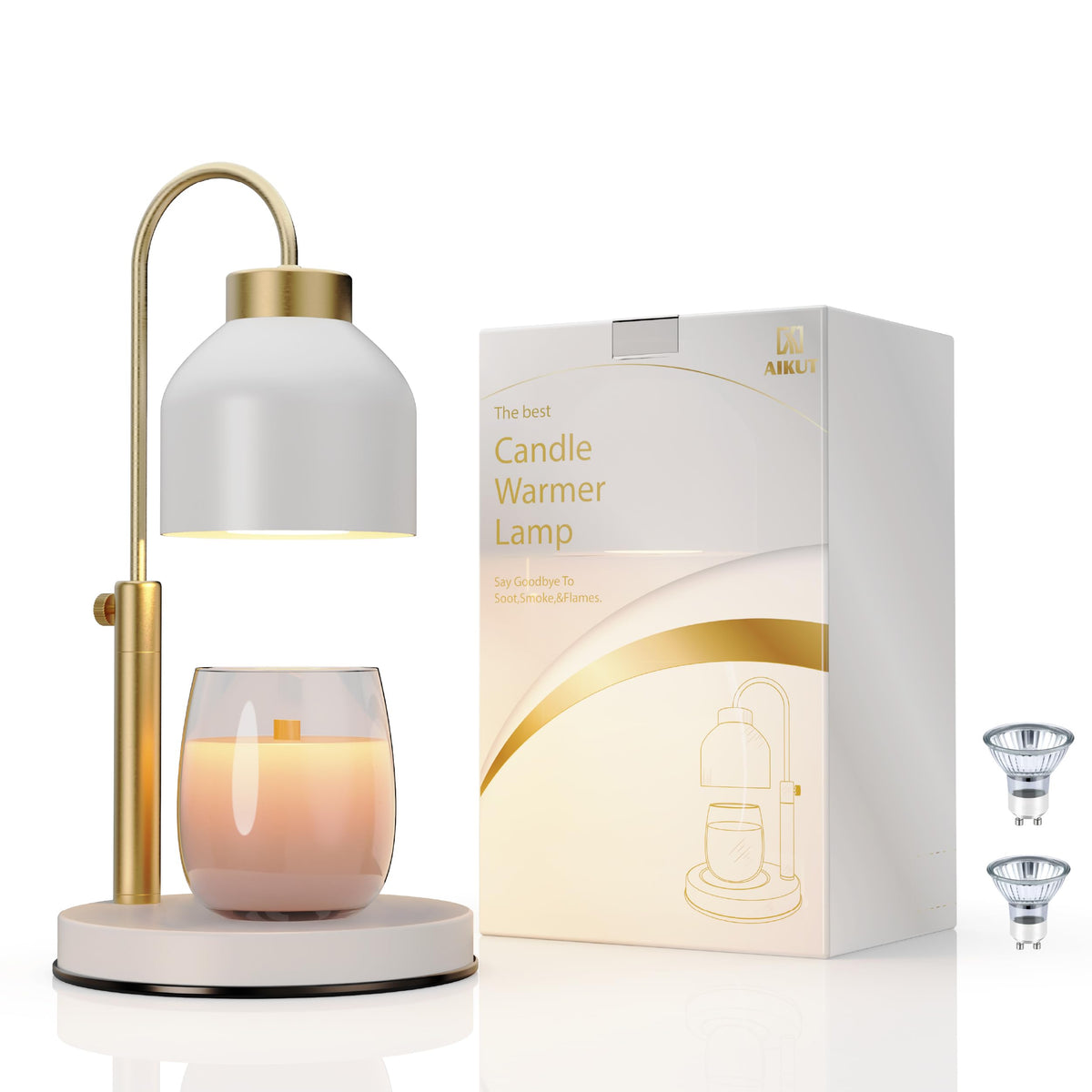 Candle Warmer Lamp with Timer Dimmer Adjustable White C34447