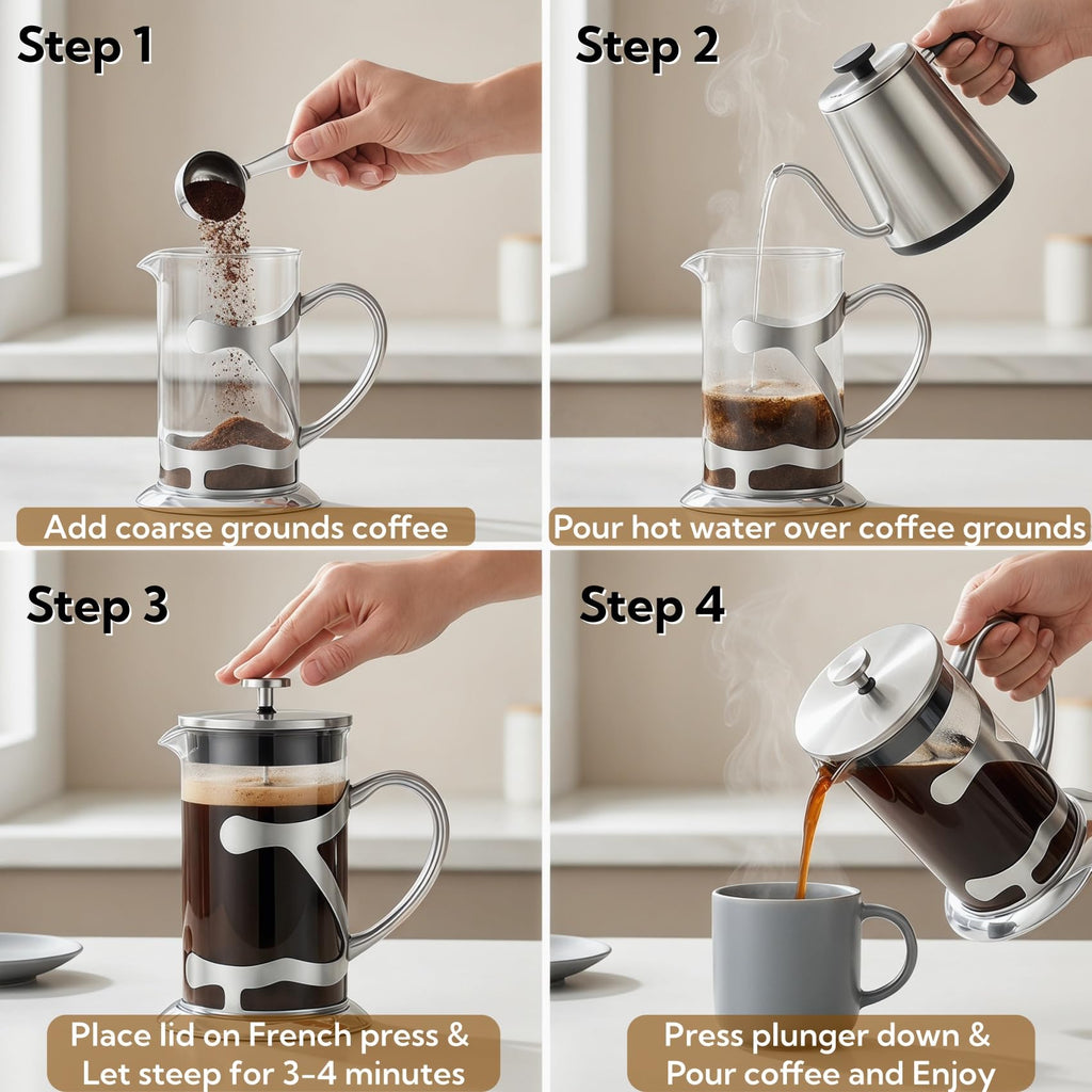 Stainless Steel French Press Coffee Maker 1L V568775