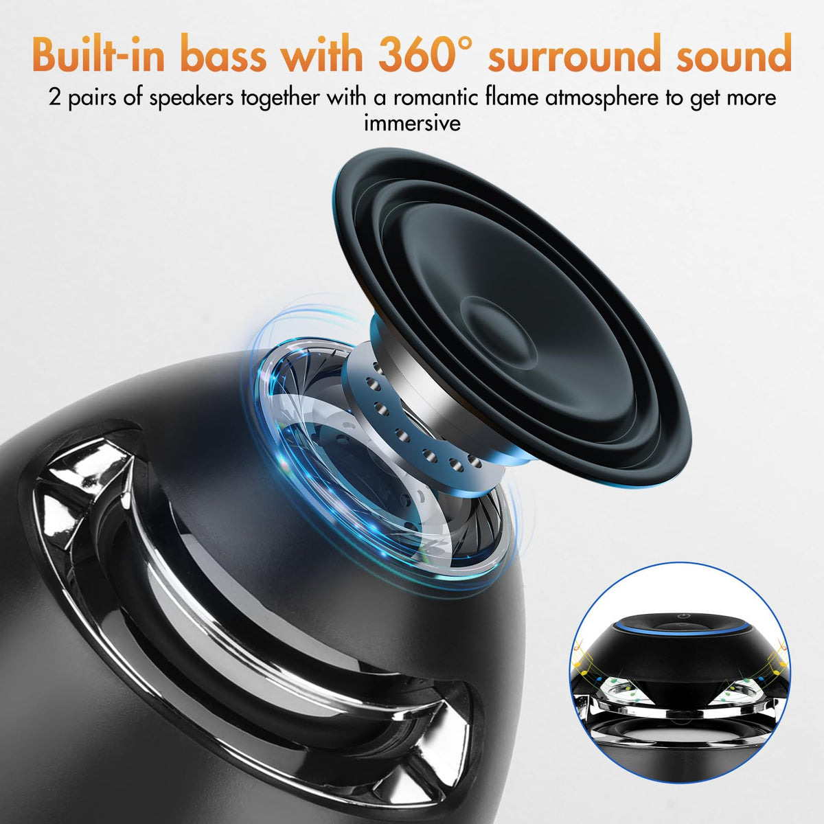 2 Pack Outdoor Bluetooth Flame Speakers with Stakes T343301