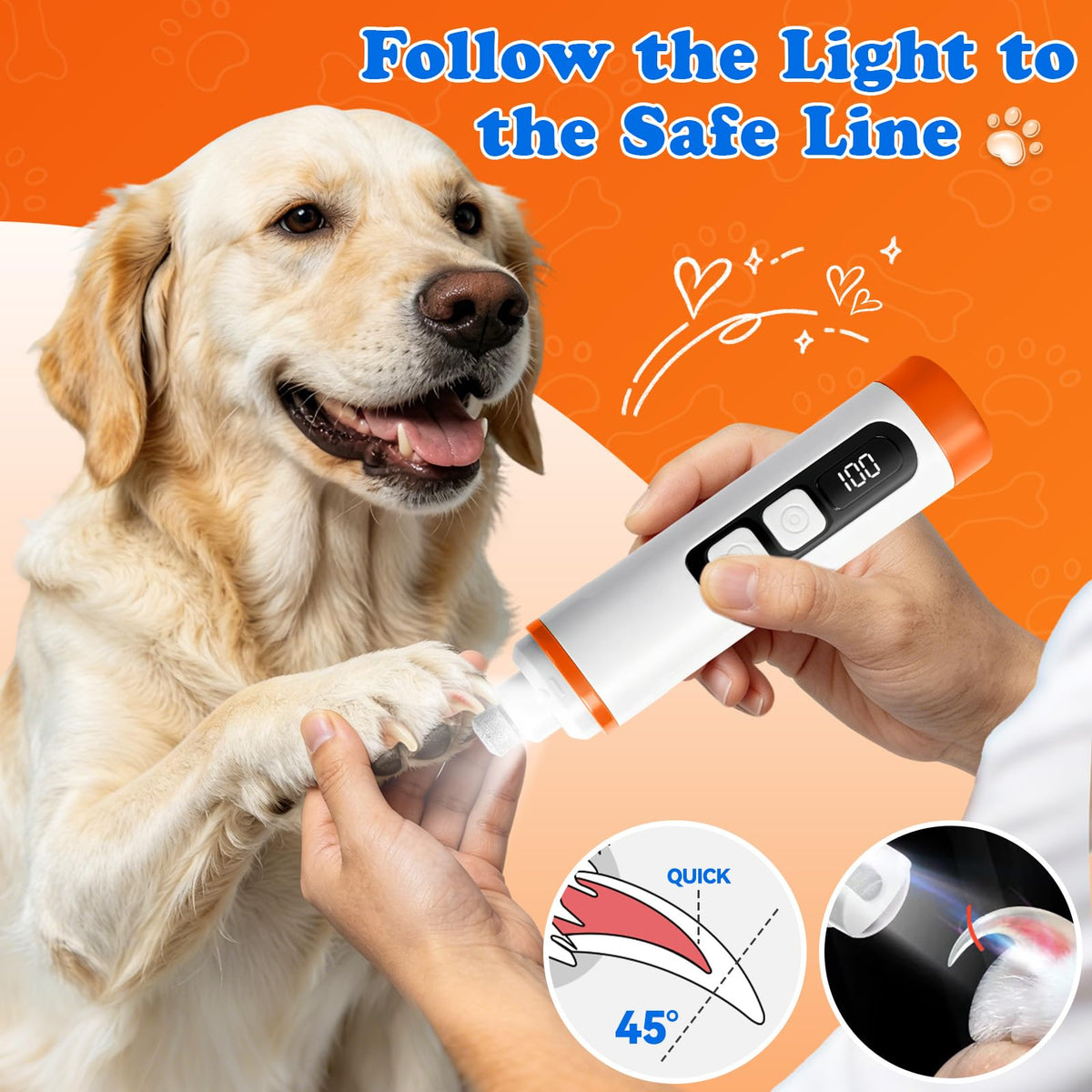 Dog Nail Grinder with LED Light V5007