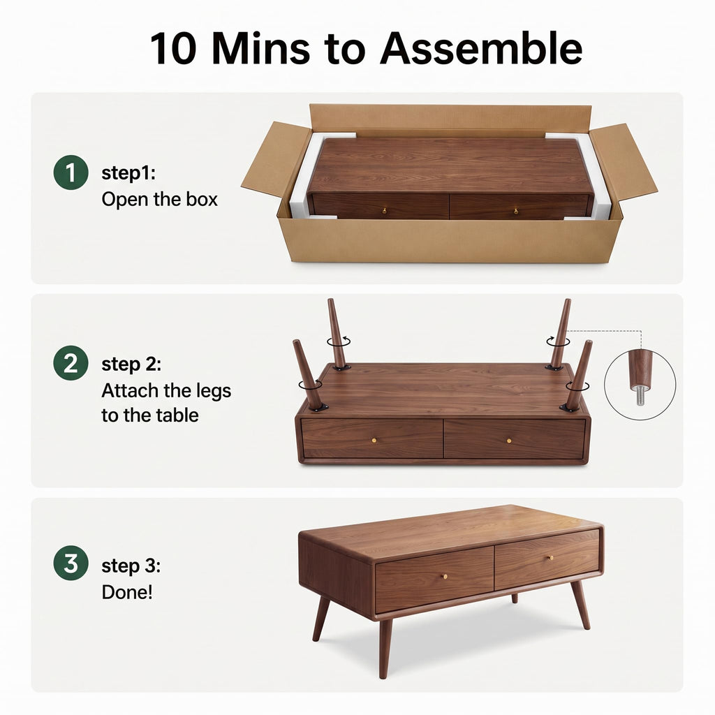 Oak Wood Coffee Table with Storage W1262