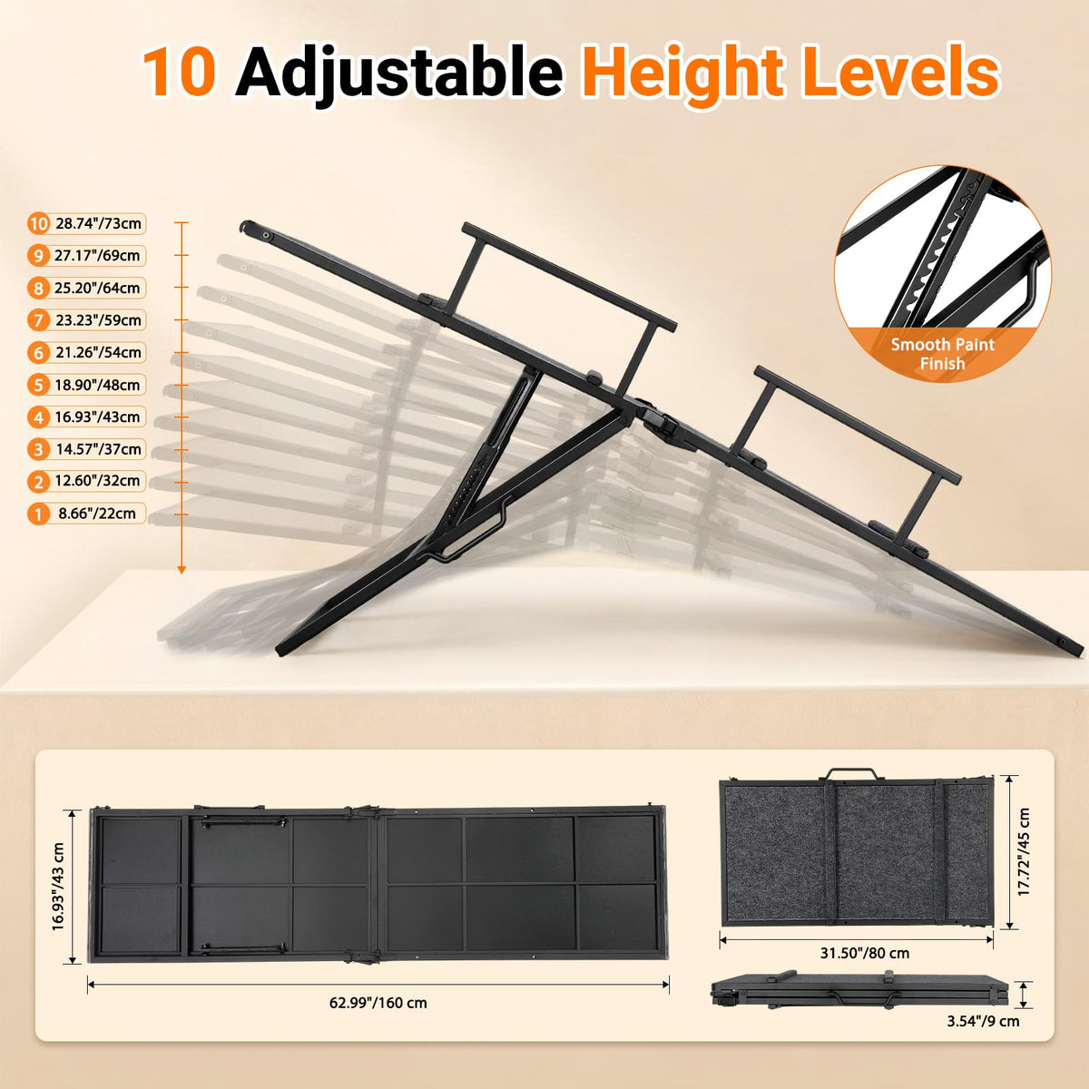 63" Foldable Metal Dog Ramp T459709