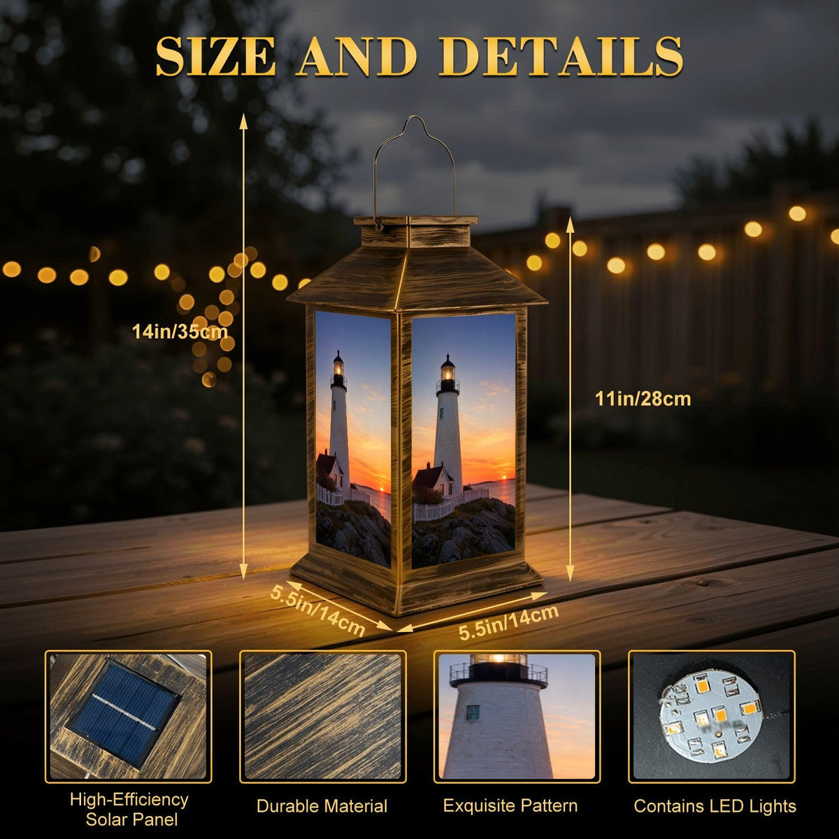 Solar Lantern Outdoor Waterproof LED Hanging Solar Lights M391175