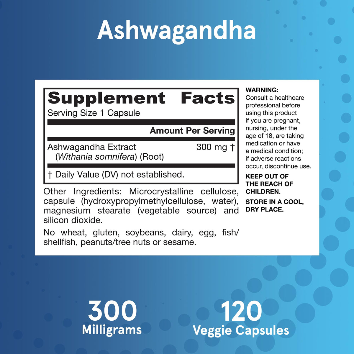 Ashwagandha Capsules 300 mg 120 Count P46247