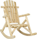 Log Pine and Fir Wood Rocking Chair with Armrest W3912