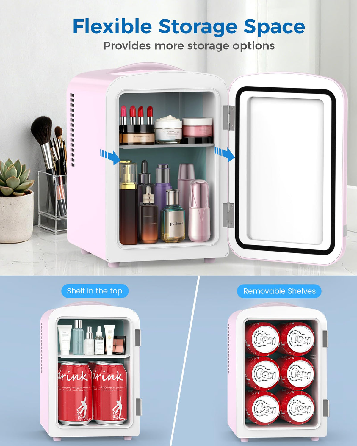 Mini Fridge 4L 6 Cans Pink R11005