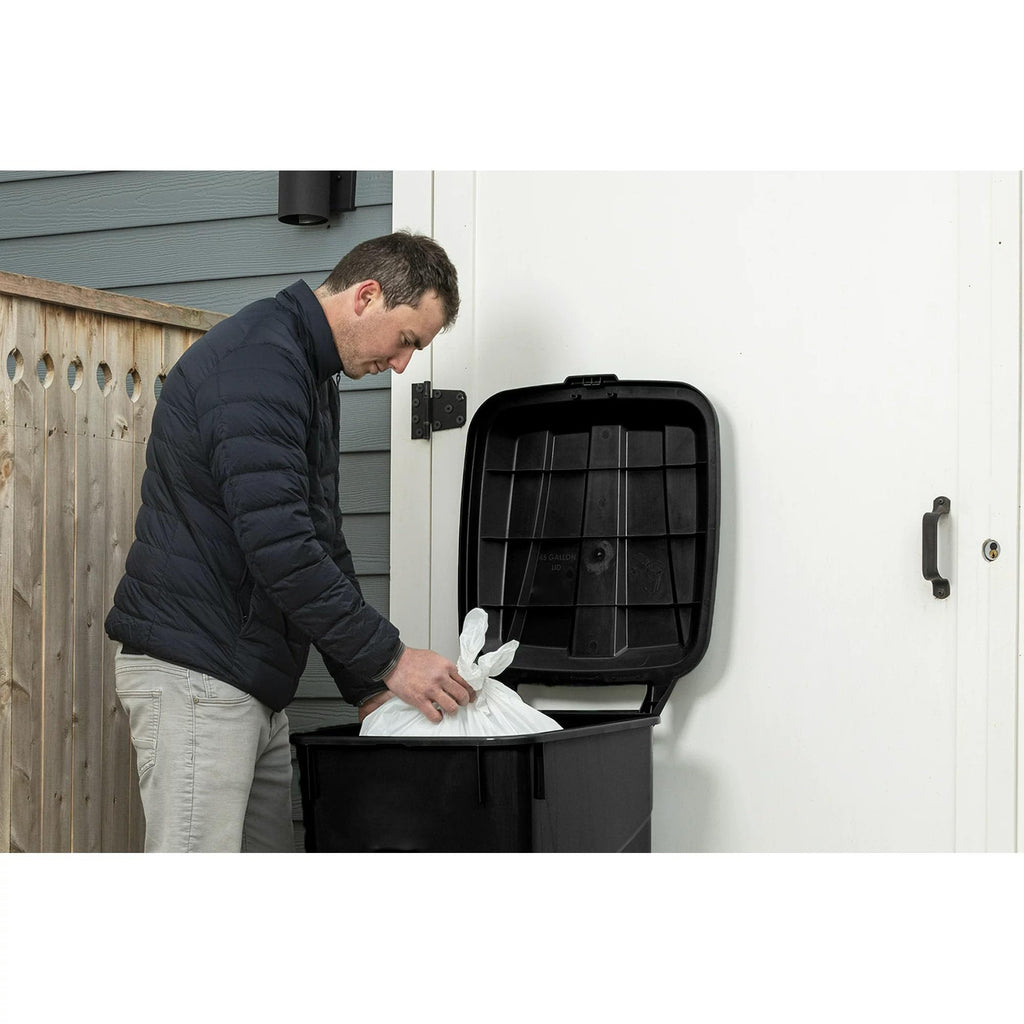 Black 45-Gallons Plastic Wheeled Trash Can with Lid H8725