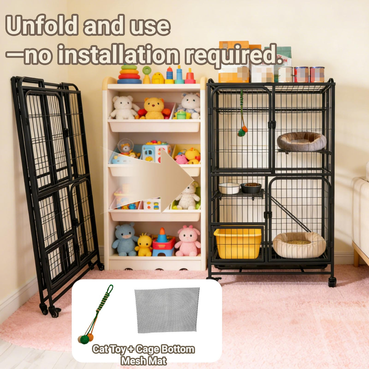 Collapsible Metal Wire Cat Cage O2671
