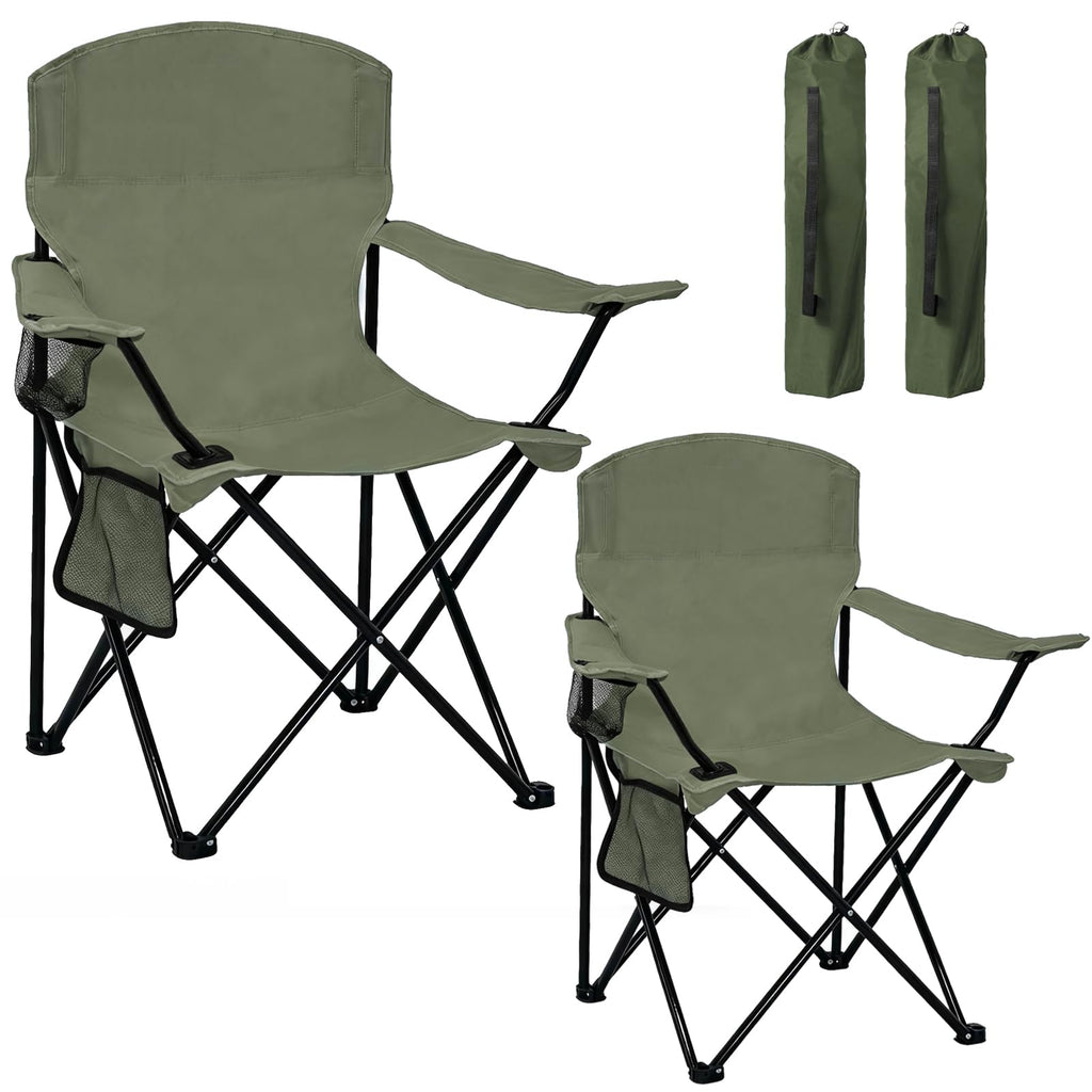 Camping Chair 2 Pack Portable Folding Chair Green U78681