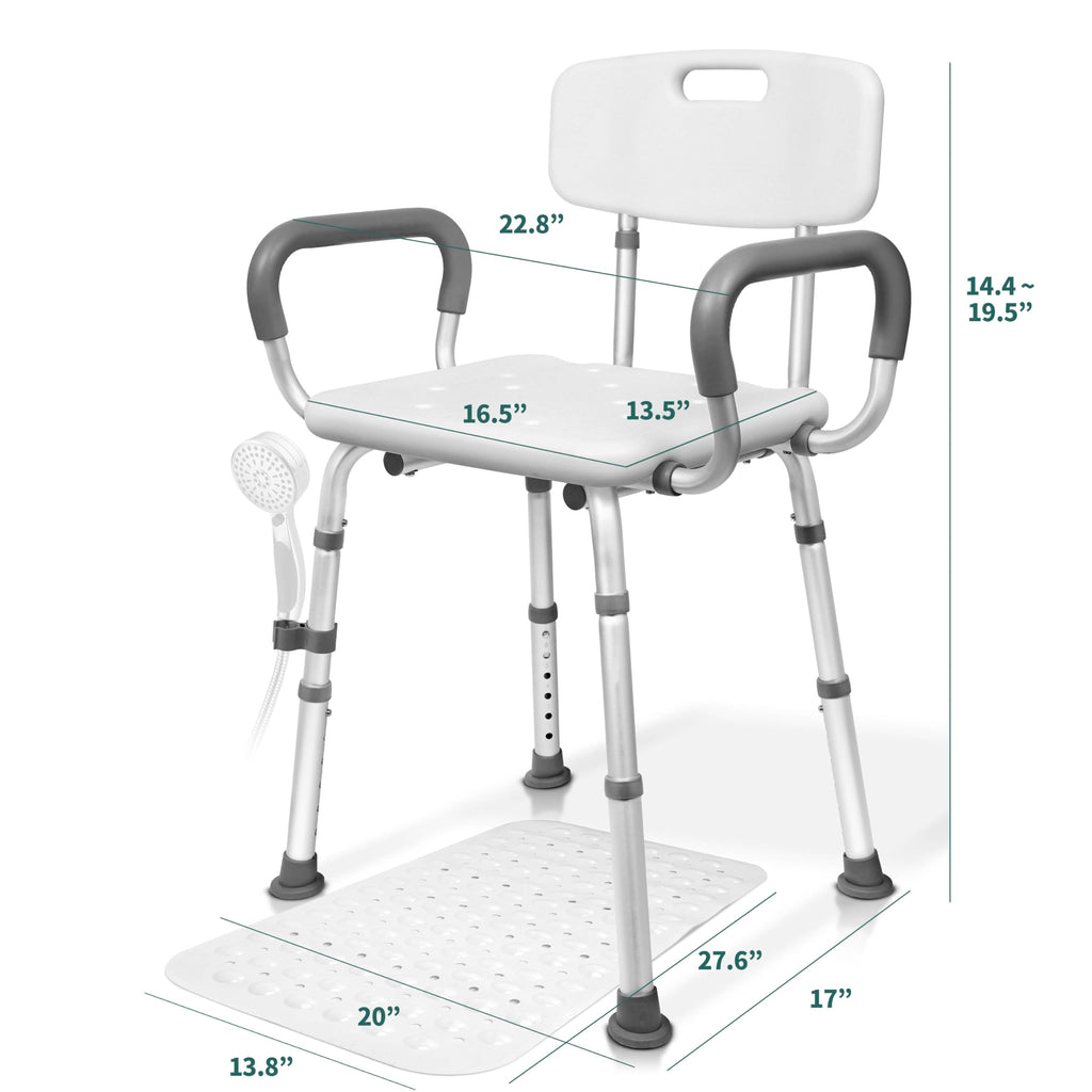 Adjustable Shower Chair with Mat X5046