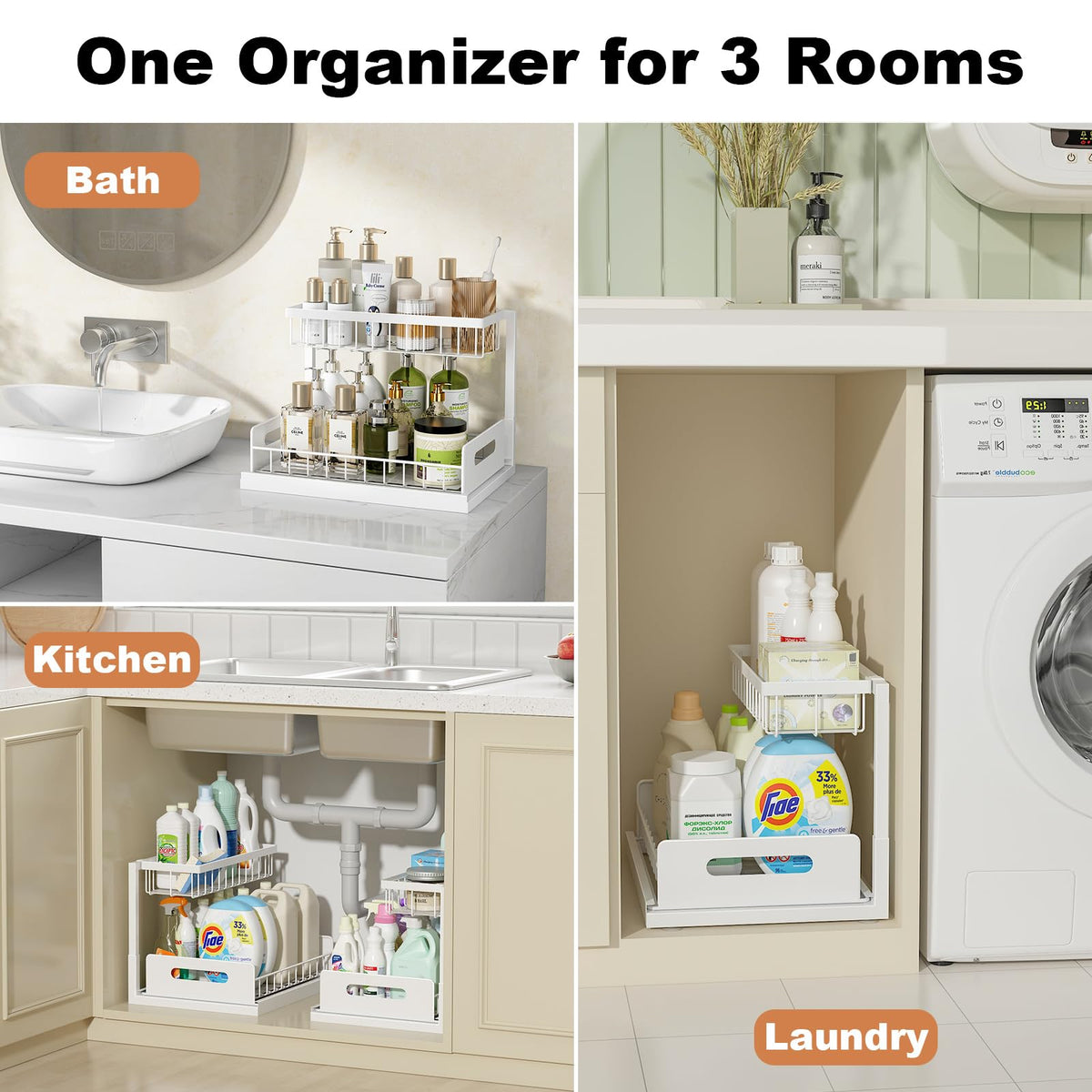 Under Sink 2 Tier Pull Out Cabinet Organizer G5566