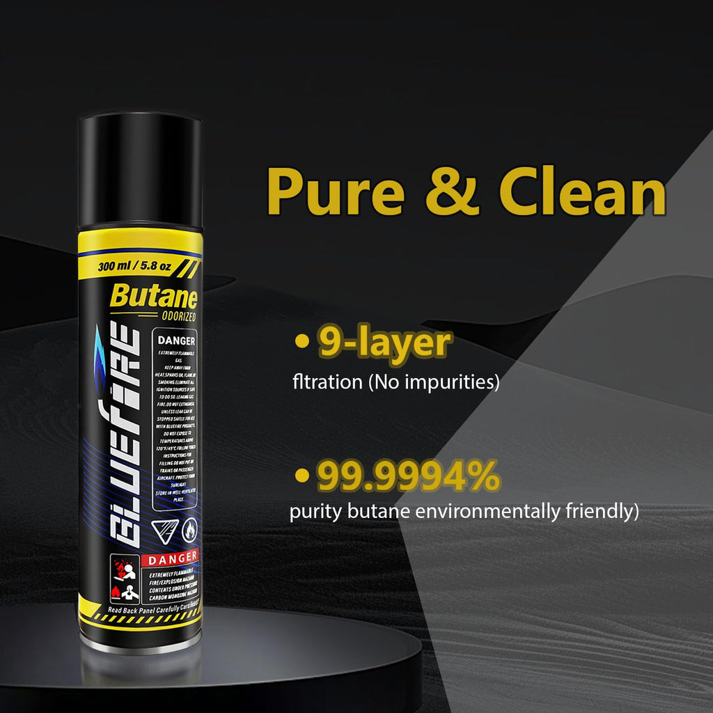 Pack of 2 Butane Fuel Refill 10.56 fl oz Canister with 5 Nozzle Adapters I2003