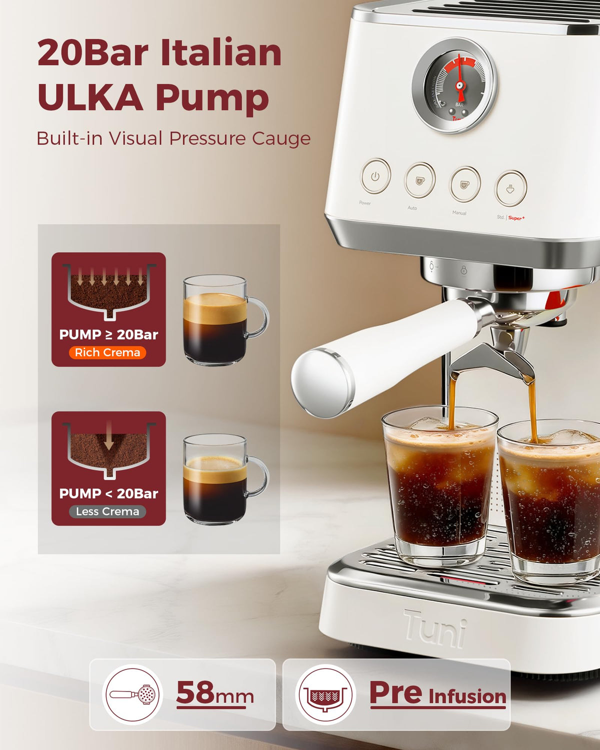 Conical Burr Coffee Grinder with Espresso Machine I247490