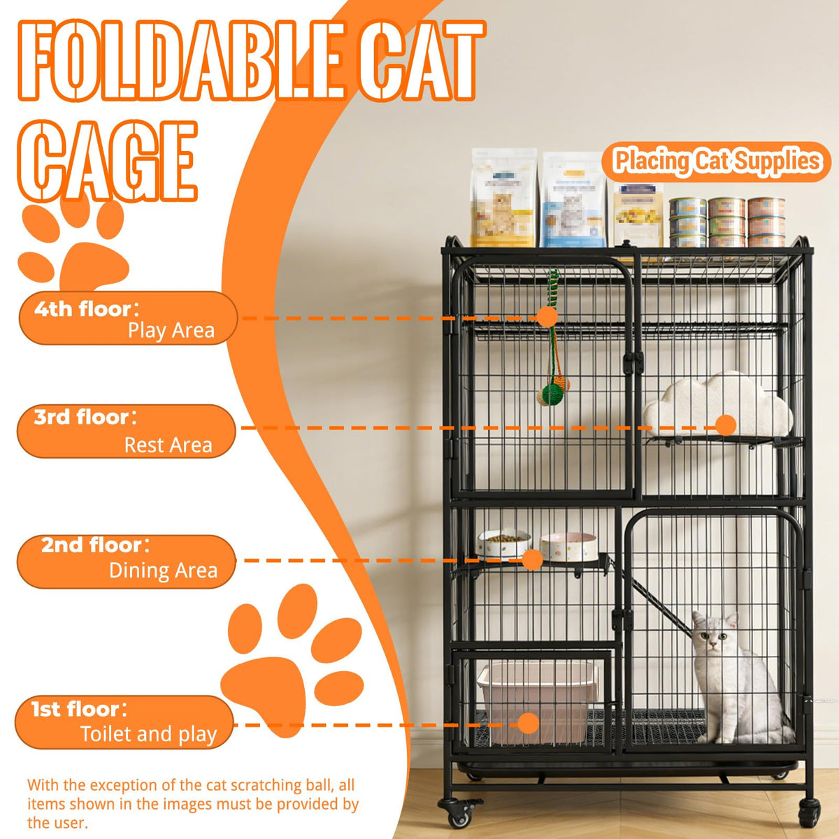 Collapsible Metal Wire Cat Cage O2671