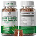 2 Pack Hemp Gummies with Magnesium, Vitamins, Pumpkin Seed, Ashwagandha, GABA, L-Theanine, Pineapple Flavor, 120 Bears, Vegan M1444