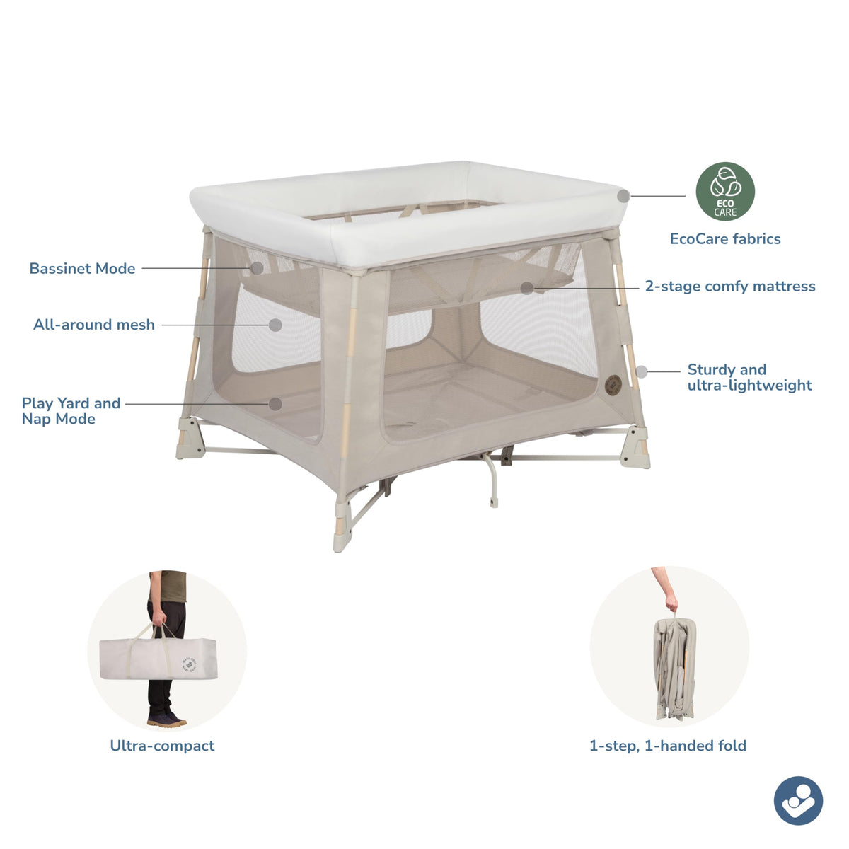 Baby Playard with Bassinet and Mat T4319