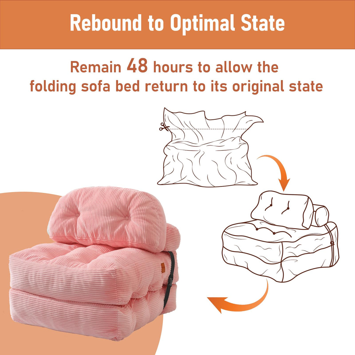Folding Convertible Sofa Bed with Pillow Y603390