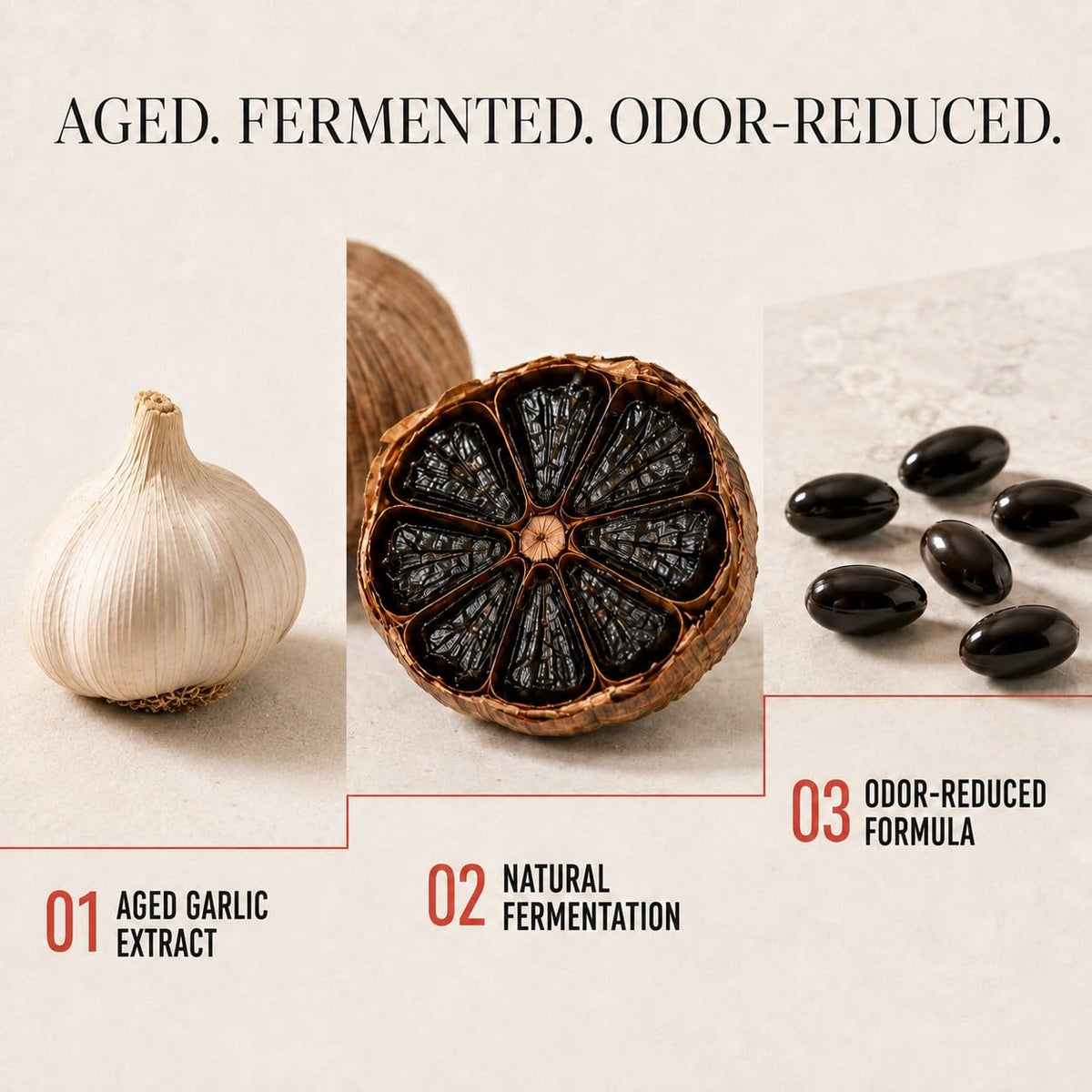 Aged Garlic Extract & Fermented Black Garlic Extract Softgels U127632