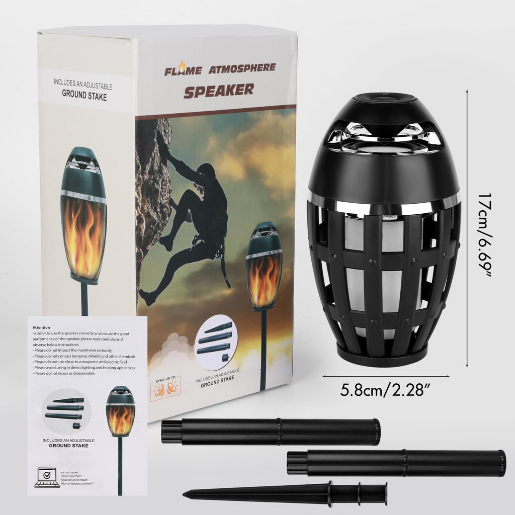 2 Pack Outdoor Bluetooth Flame Speakers with Stakes T343301