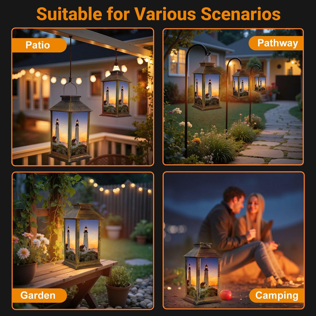Solar Lantern Outdoor Waterproof LED Hanging Solar Lights M391175