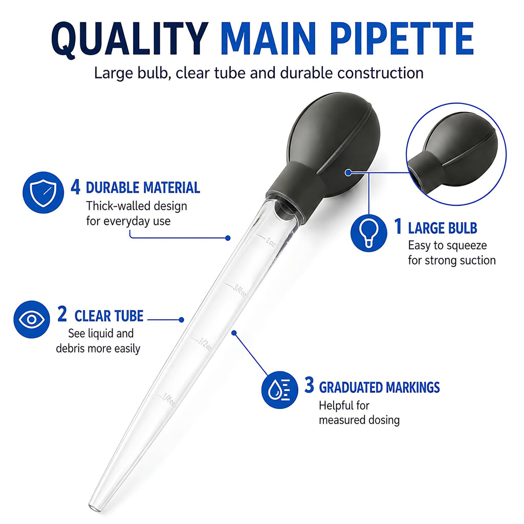 Aquarium Turkey Baster 4-in-1 Spot Cleaner and Coral Feeder 21.6 in Q52975