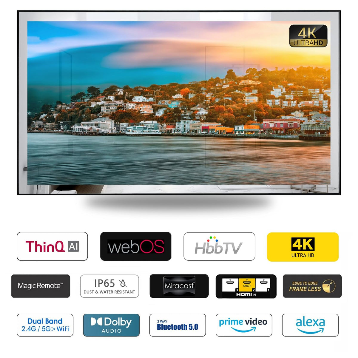 55 Inch 4K UHD Waterproof Smart Mirror TV K636964