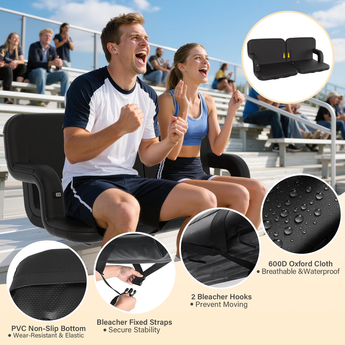 Heated Stadium Seat with Back Support L232479