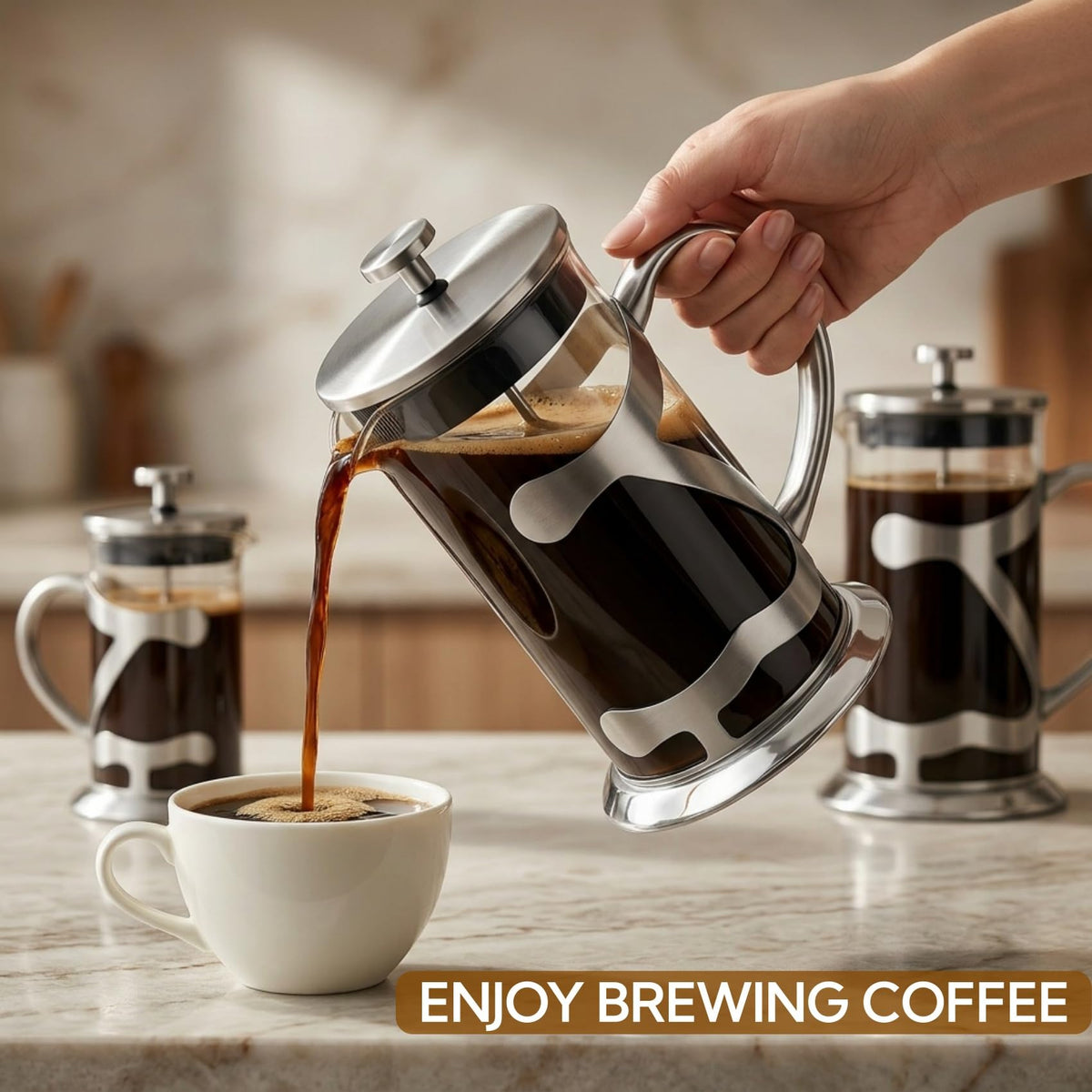 Stainless Steel French Press Coffee Maker 1L V568775