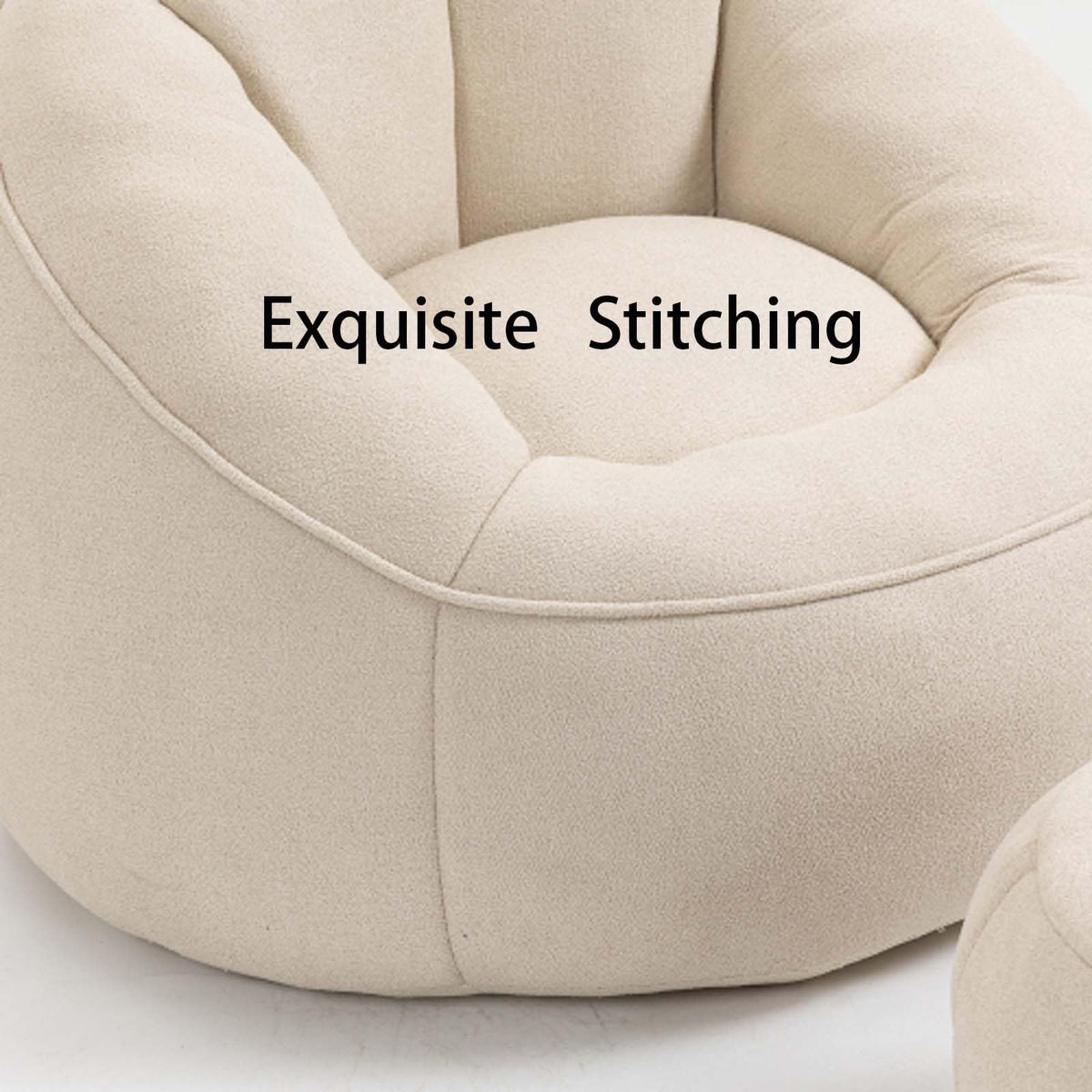 Yellow Memory Foam Bean Bag Chair with Footrest E6321