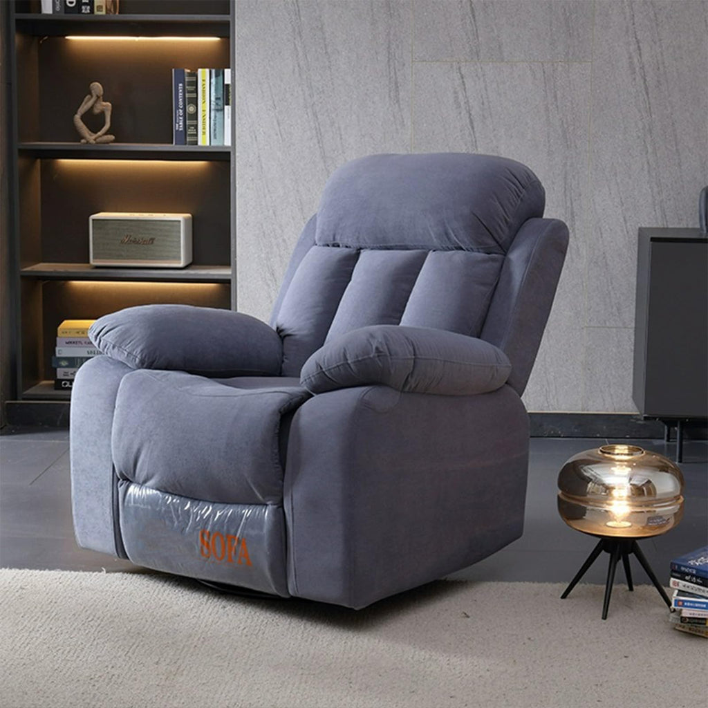 Gray Velvet Swivel Rocking Reclining Sofa U890462