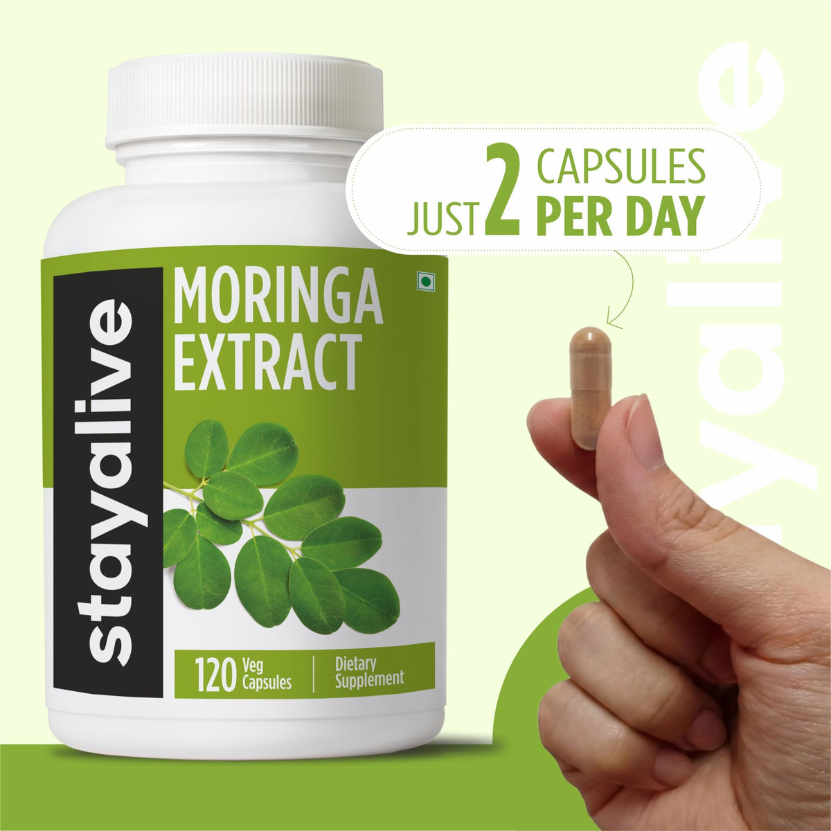 1000mg Moringa Capsules 20:1 Extract 120 Pills K165