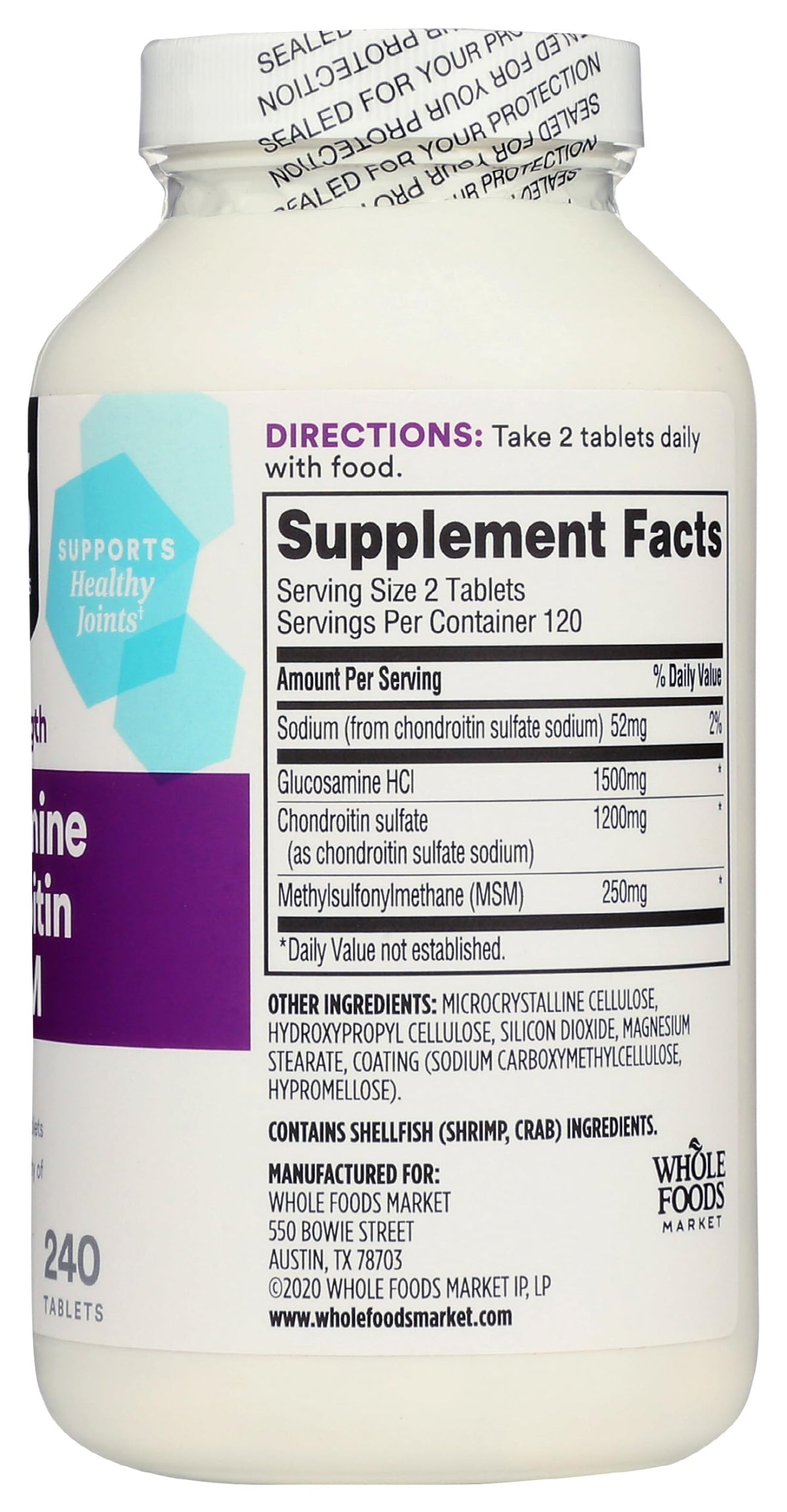 Glucosamine Chondroitin MSM 240 Tablets C66674