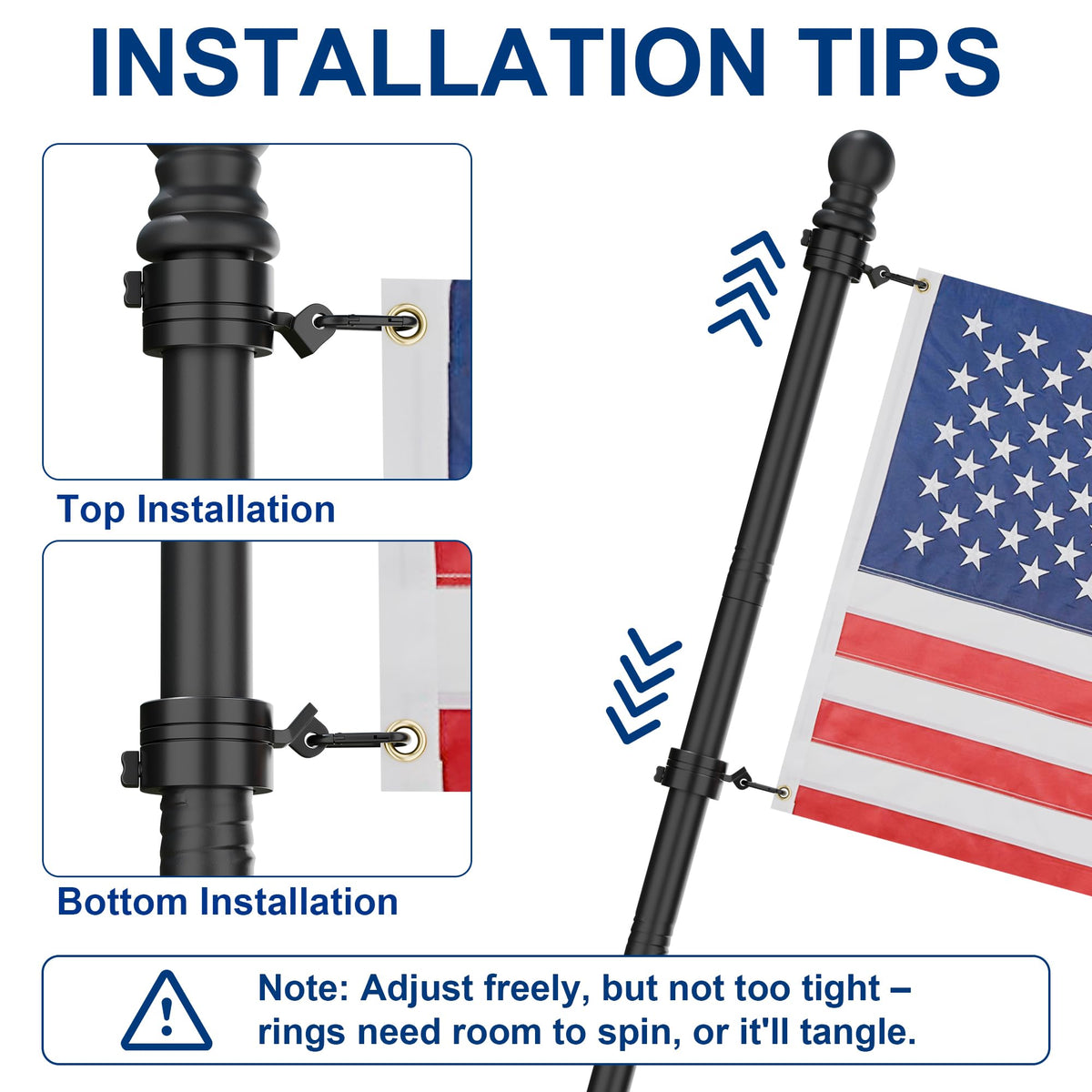 Black 5FT Aluminum Flag Pole J126