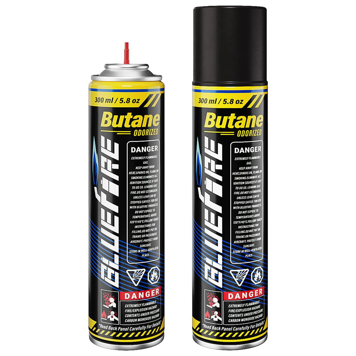 Pack of 2 Butane Fuel Refill 10.56 fl oz Canister with 5 Nozzle Adapters I2003
