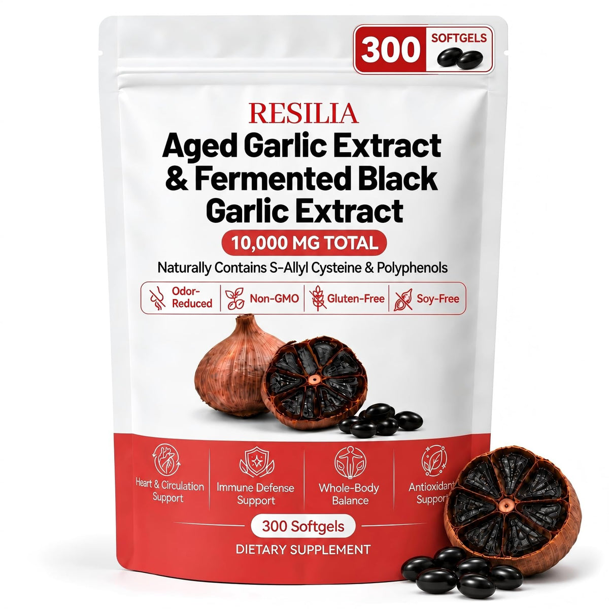 Aged Garlic Extract & Fermented Black Garlic Extract Softgels U127632