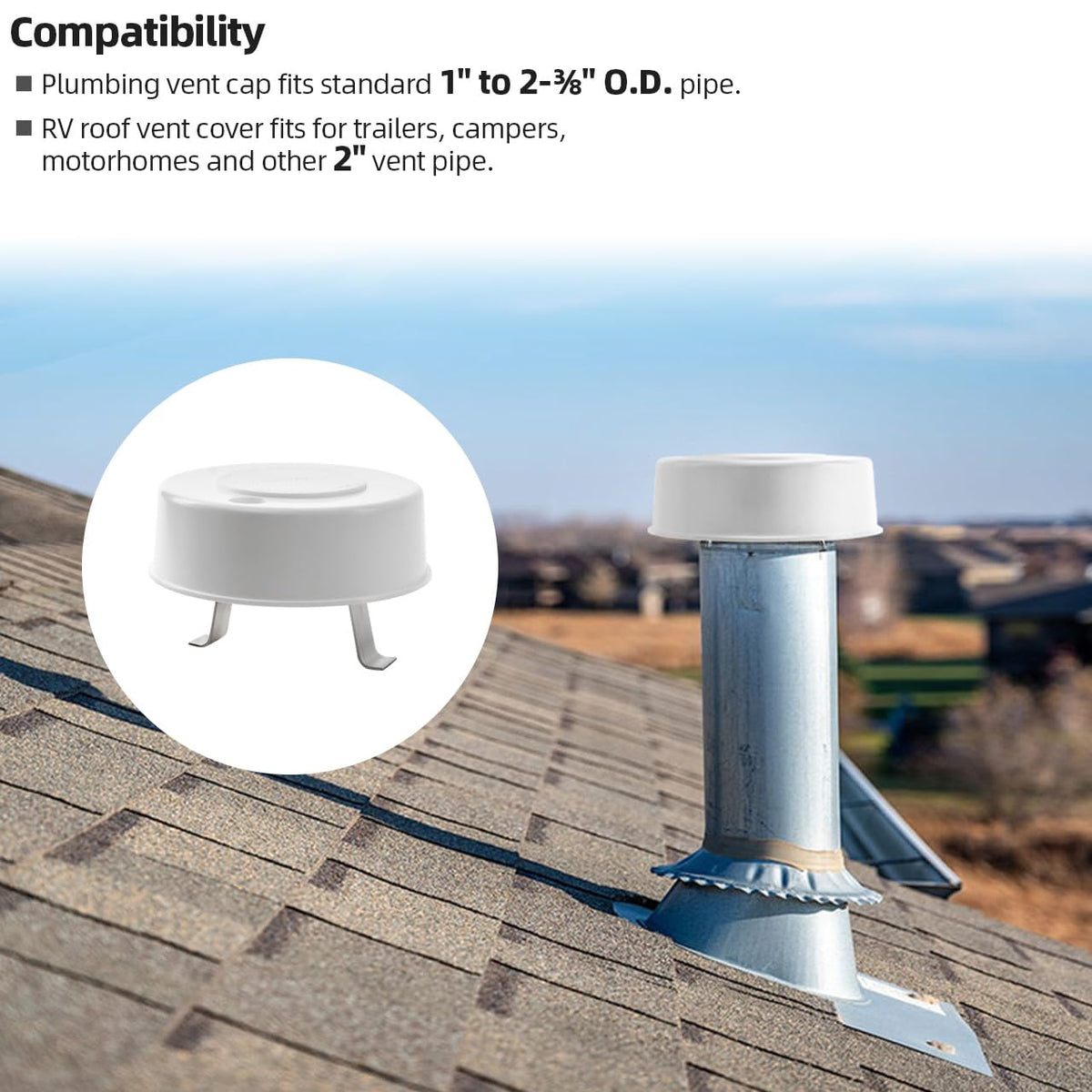 2 Pcs RV Roof Vent Cap Z310878