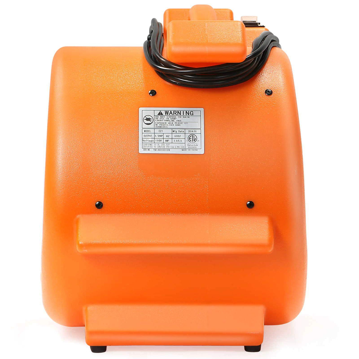 2 Speed 1/2 HP Orange Air Mover Floor Fan O9264