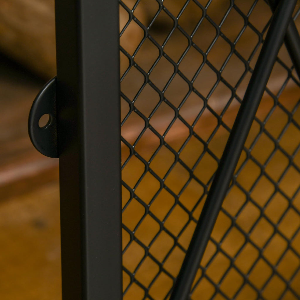 Folding Fireplace Screen Heavy Duty Black Z96362