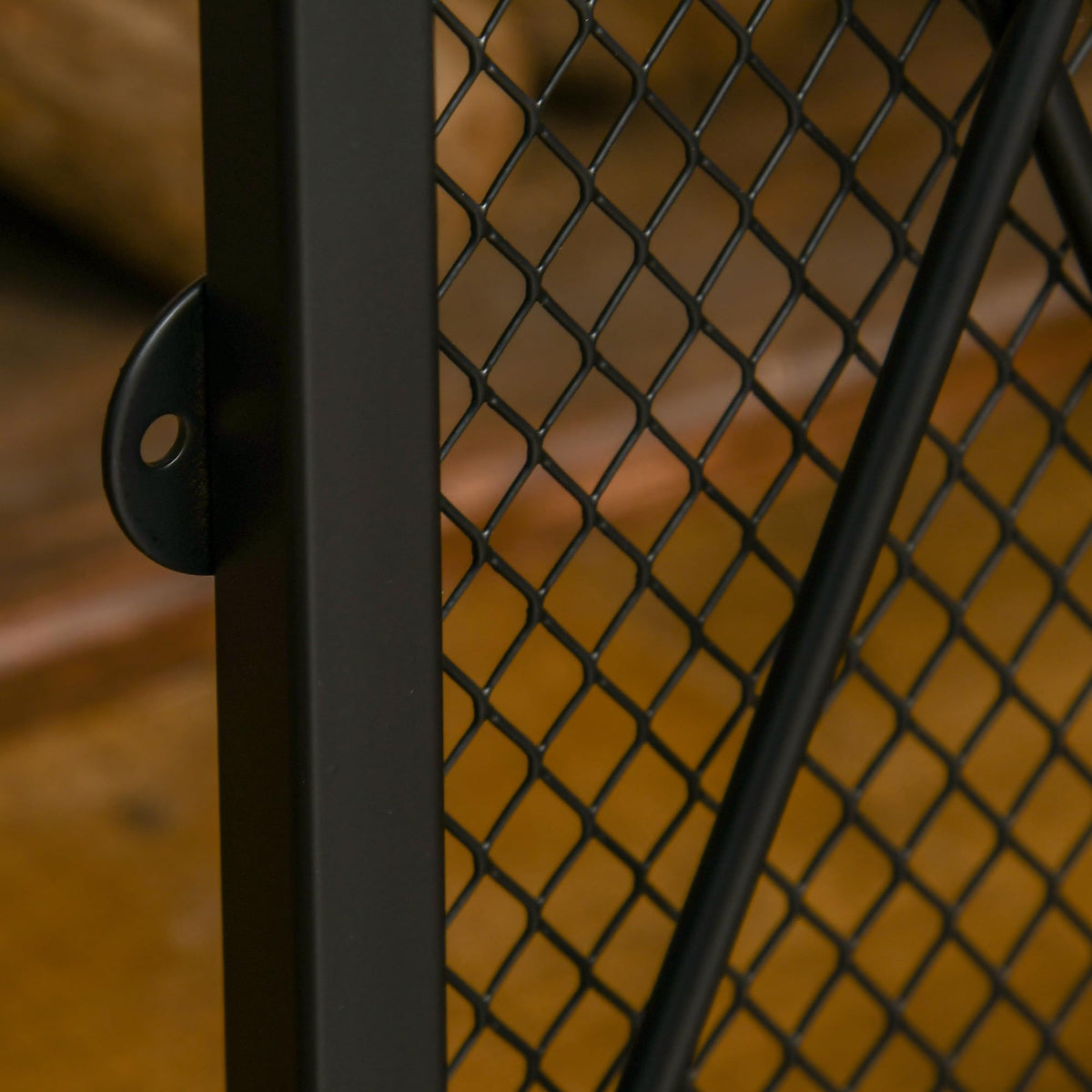 Folding Fireplace Screen Heavy Duty Black Z96362