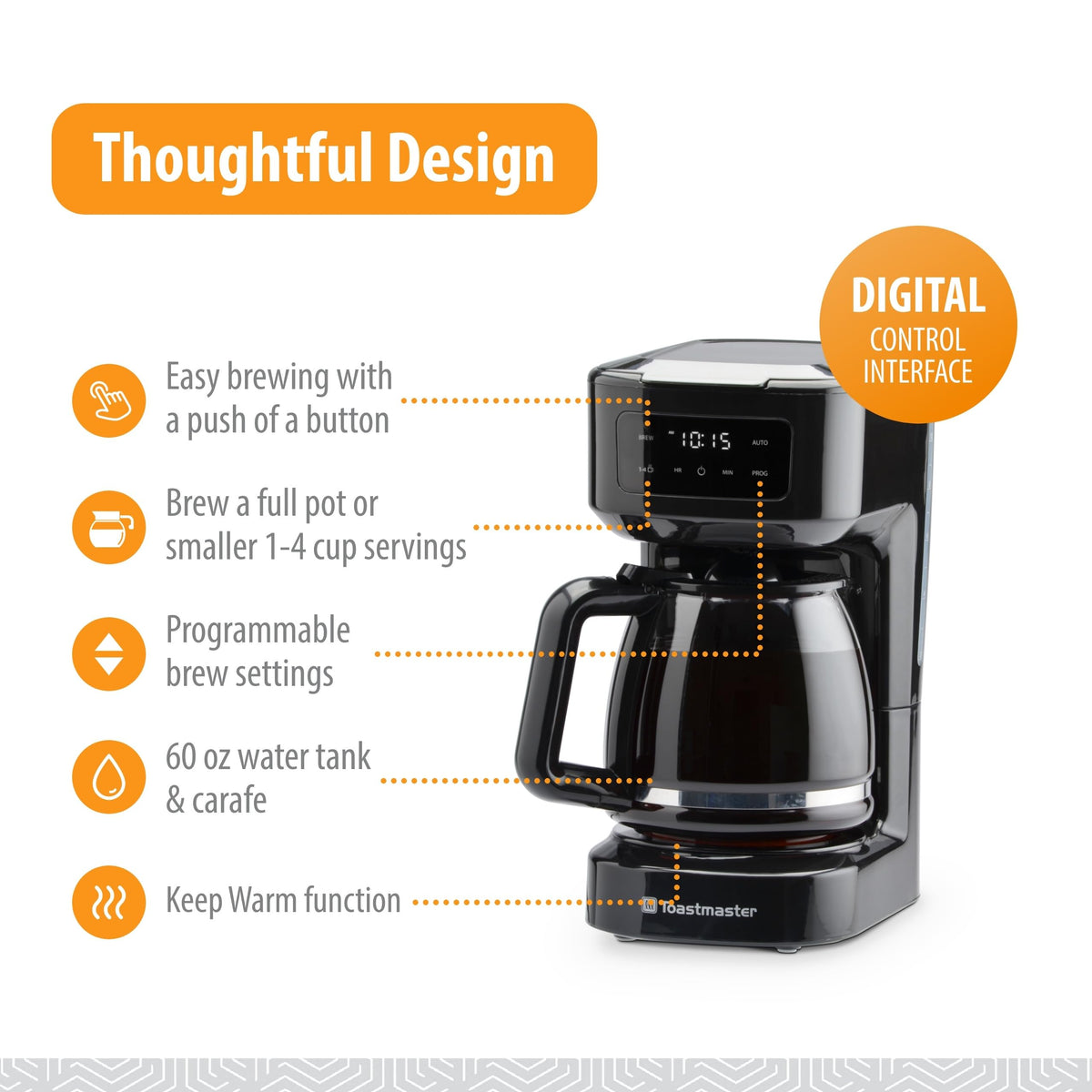 12-Cup Touchscreen Digital Drip Coffee Maker H755872